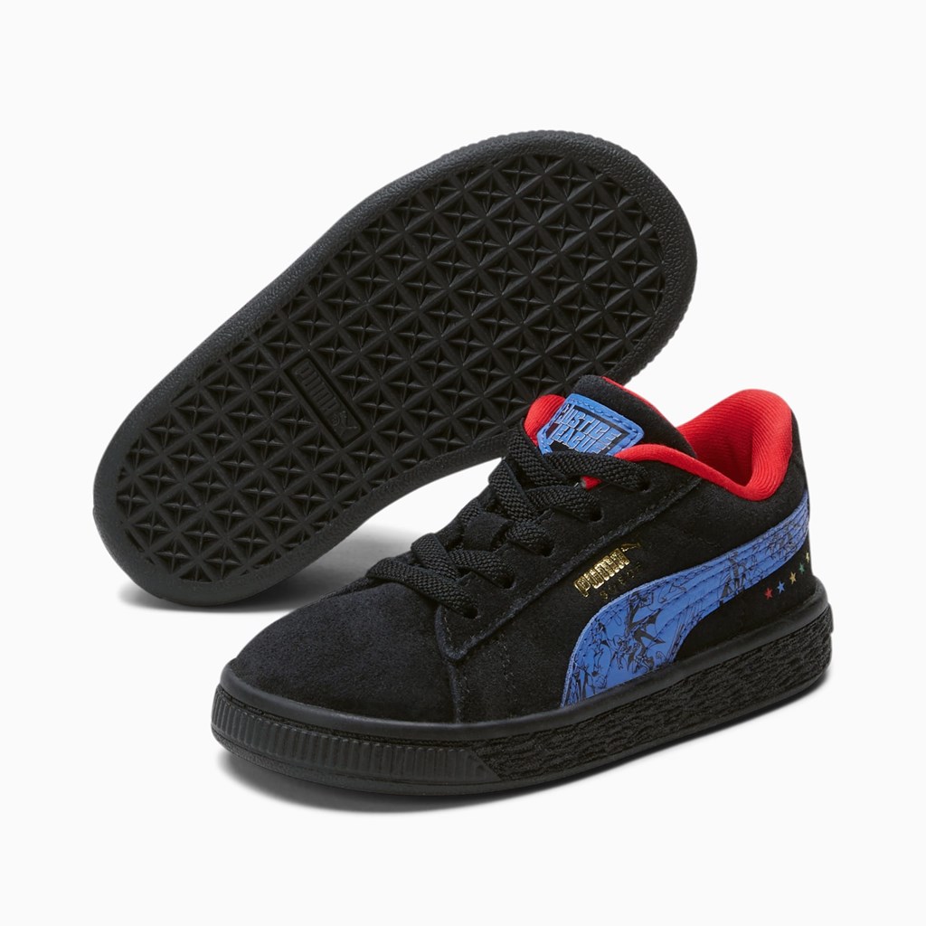 Chlapecké Tenisky Puma PUMA x DC Justice League Suede Toddler Černé | 093PWXGJS