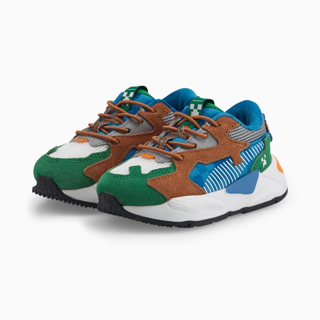 Chlapecké Tenisky Puma PUMA x MINECRAFT RS-Z Toddler Zelene | 385XTFPOC