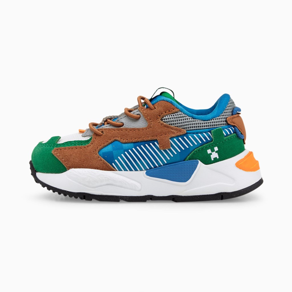 Chlapecké Tenisky Puma PUMA x MINECRAFT RS-Z Toddler Zelene | 385XTFPOC