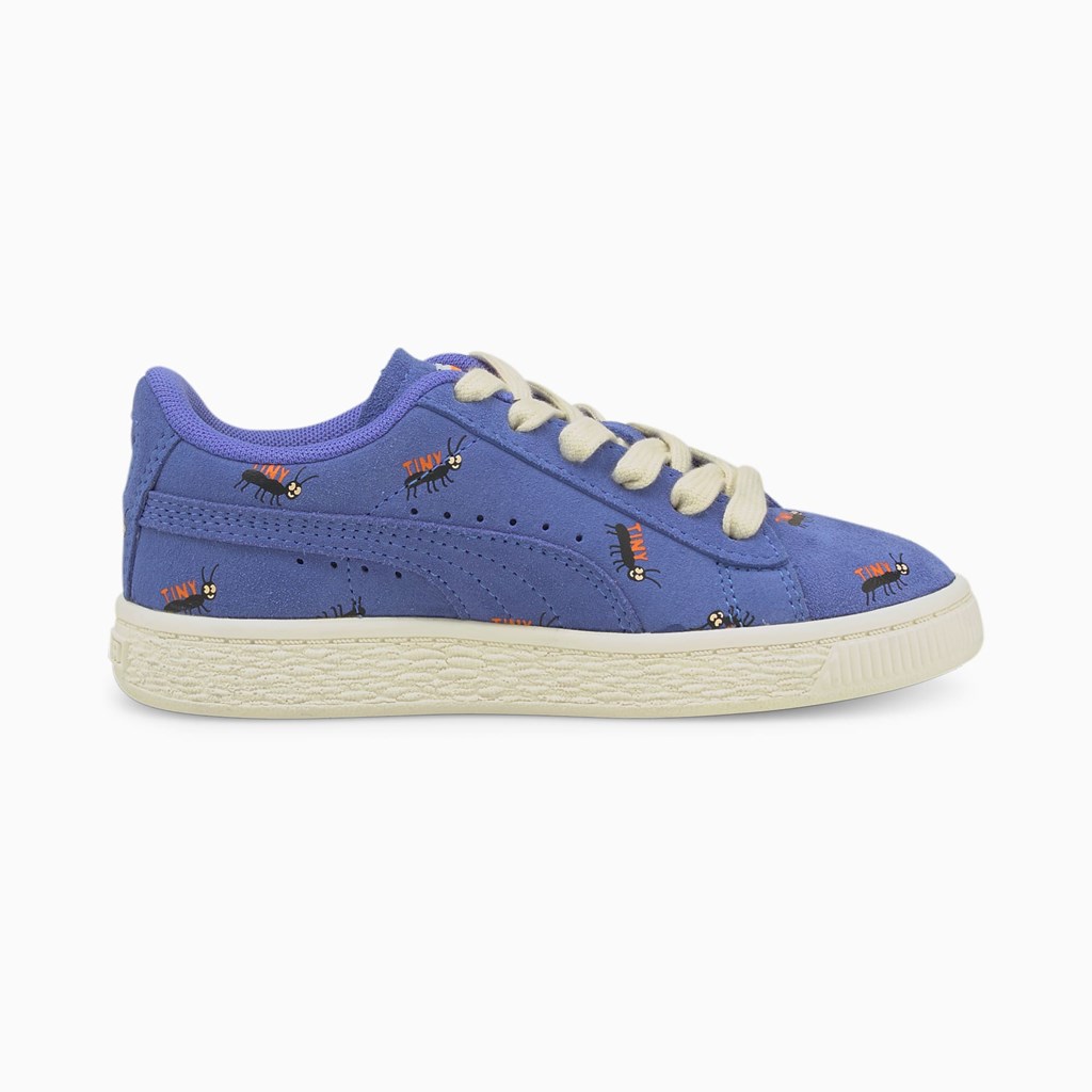 Chlapecké Tenisky Puma PUMA x TINYCOTTONS Suede Little Blankyt Bílé | 213FTNLXZ