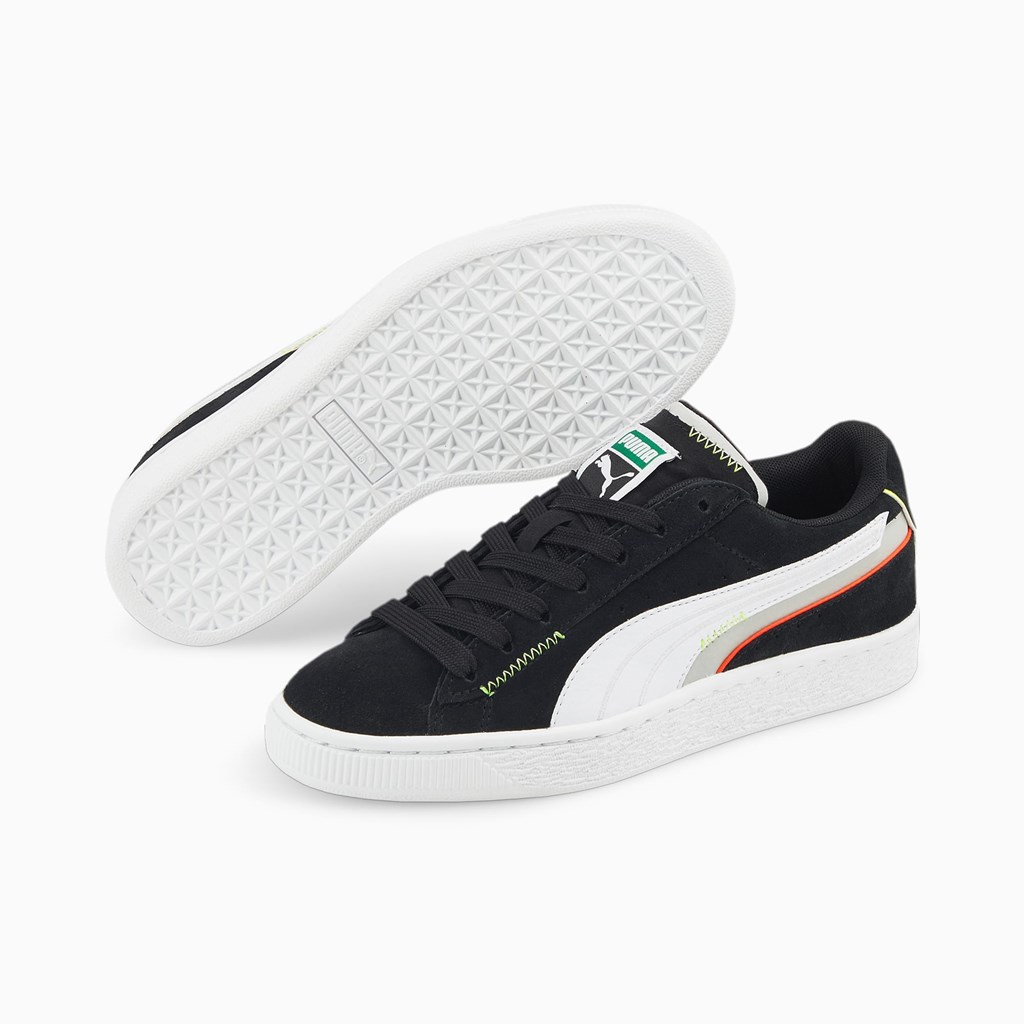 Chlapecké Tenisky Puma Suede Displaced JR Černé Bílé | 268ZQCLTU