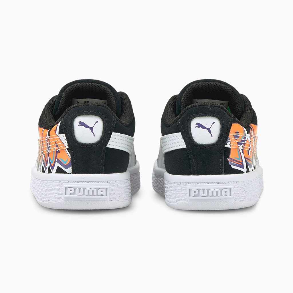 Chlapecké Tenisky Puma Suede Street Art Toddler Černé Oranžové | 416PQBHZA