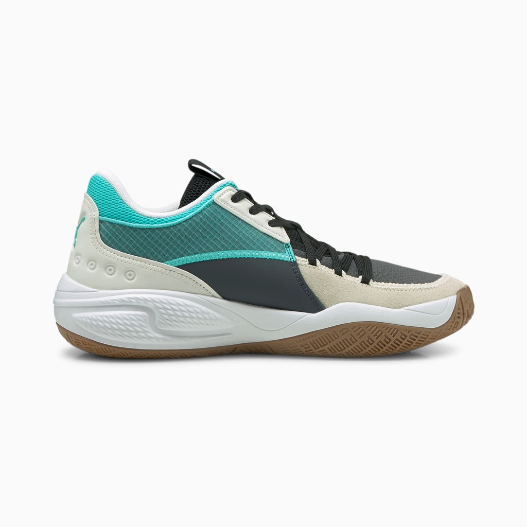 Dámské Basketbalové Boty Puma Court Rider Summer Days Ebony / Elektro Aqua | 196025-NLX