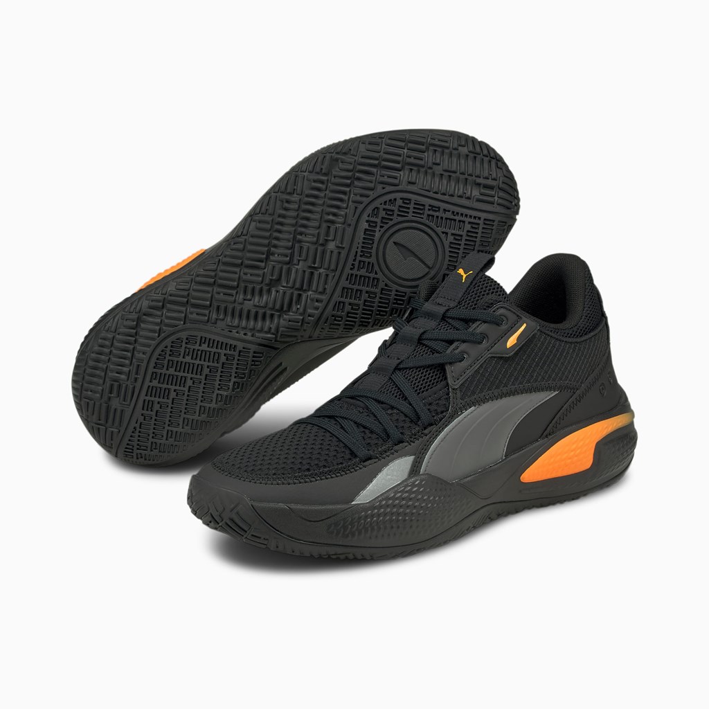 Dámské Basketbalové Boty Puma Court Rider Pop Černé Oranžové | 504319-VYA