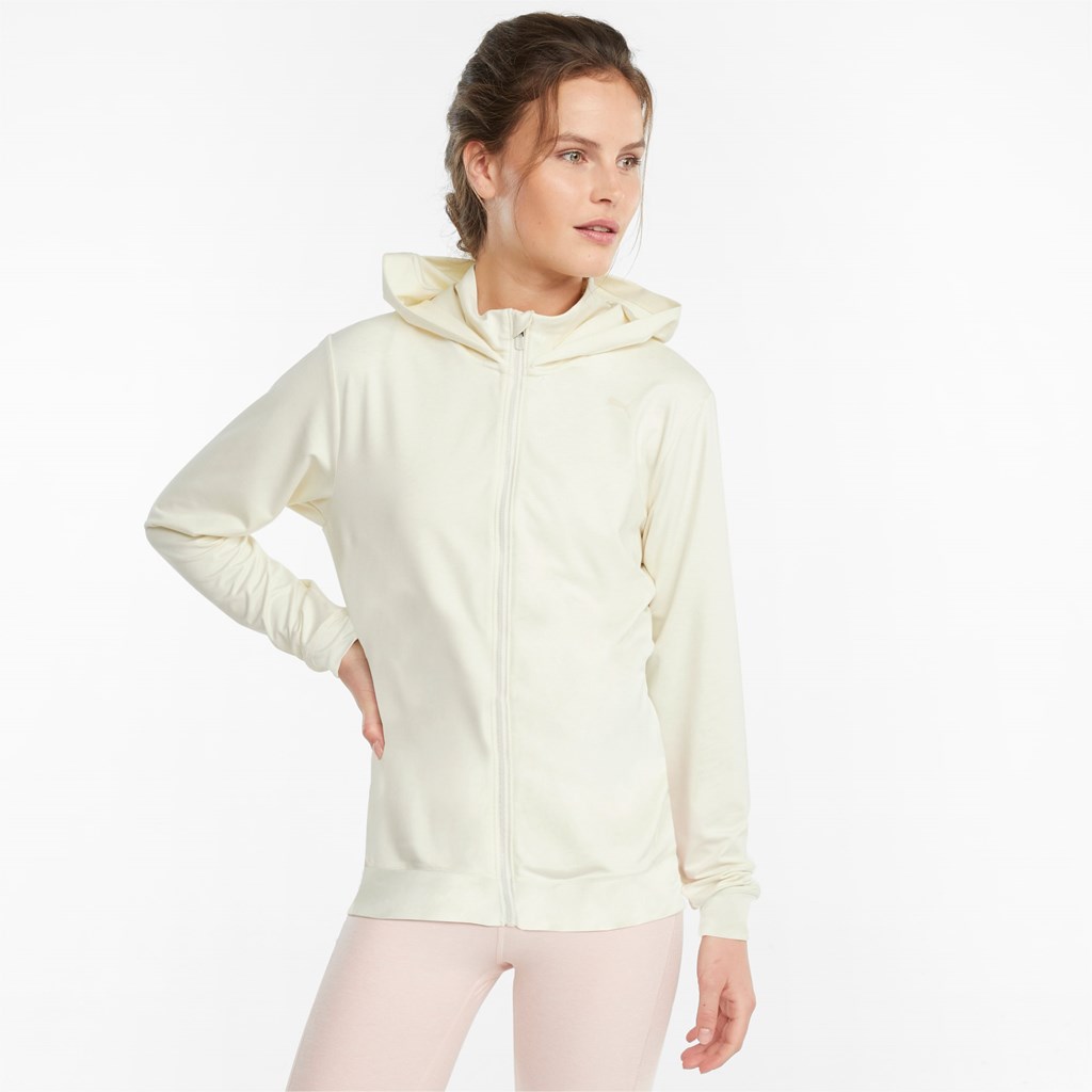 Dámské Bundy Puma Studio Yogini Full-Zip Tréninková Ivory Glow Heather | 730GIUFOW