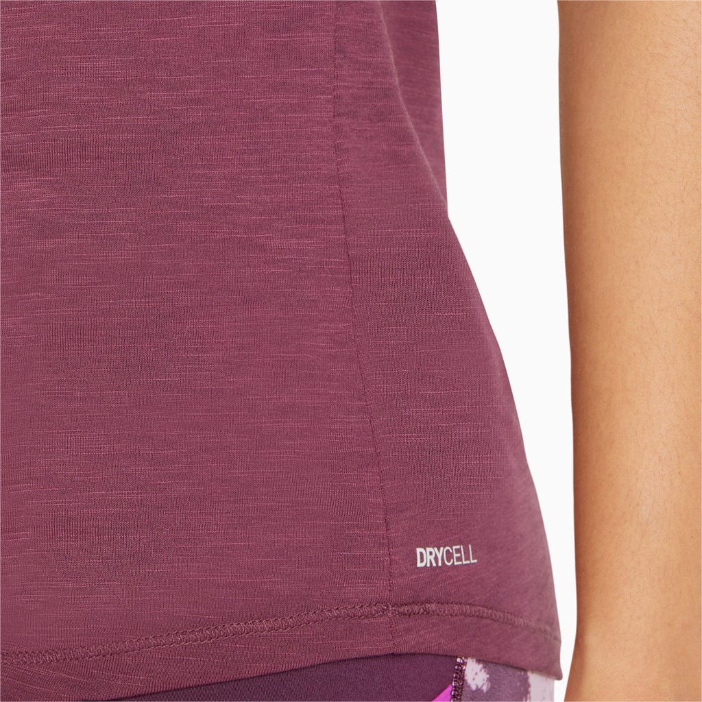 Dámské Běžecké Tričko Puma 5K Logo Krátké Sleeve Grape Wine | 034USKLOH