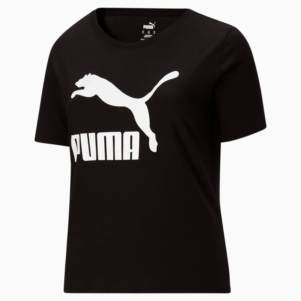 Dámské Běžecké Tričko Puma Classics Logo PL Černé | 387SQYIZR