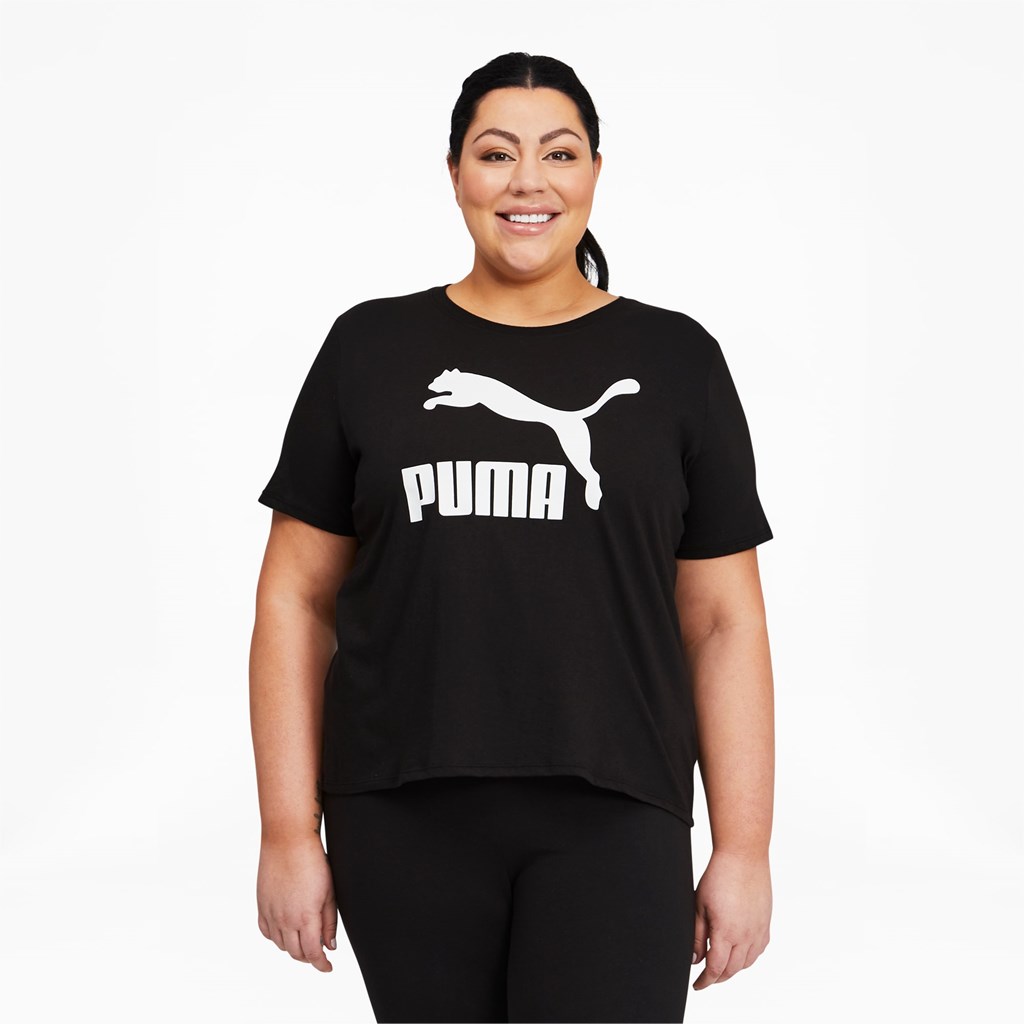 Dámské Běžecké Tričko Puma Classics Logo PL Černé | 387SQYIZR