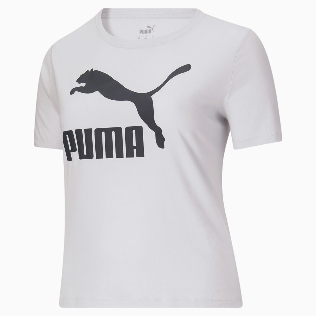 Dámské Běžecké Tričko Puma Classics Logo PL Arctic Ice | 389AJQPFW