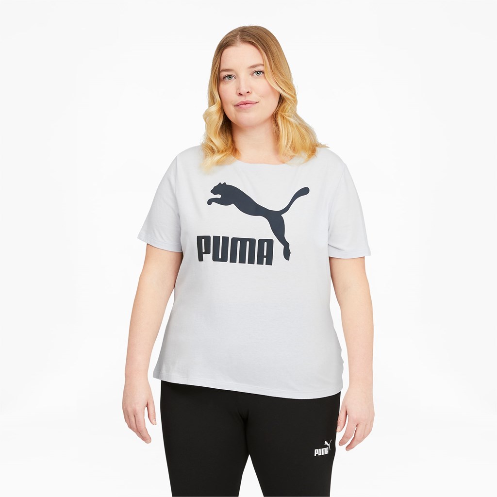 Dámské Běžecké Tričko Puma Classics Logo PL Arctic Ice | 389AJQPFW