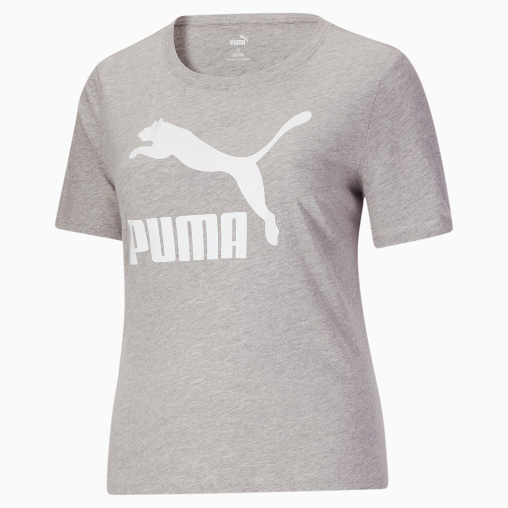 Dámské Běžecké Tričko Puma Classics Logo PL Světle Bílé | 597UYJVRC