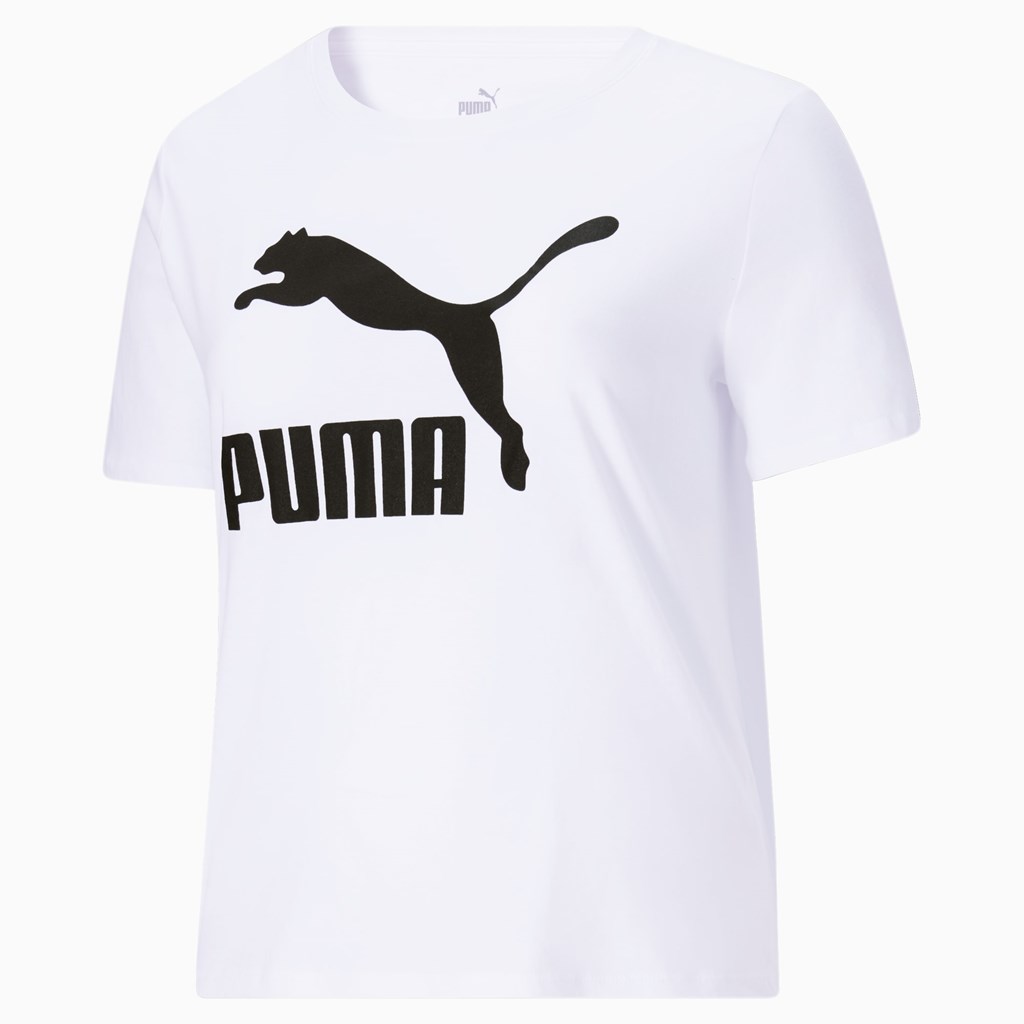 Dámské Běžecké Tričko Puma Classics Logo PL Bílé | 721XHKOTJ