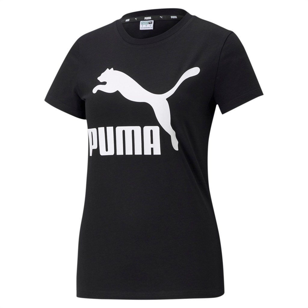 Dámské Běžecké Tričko Puma Classics Logo Černé | 946TGBIHM