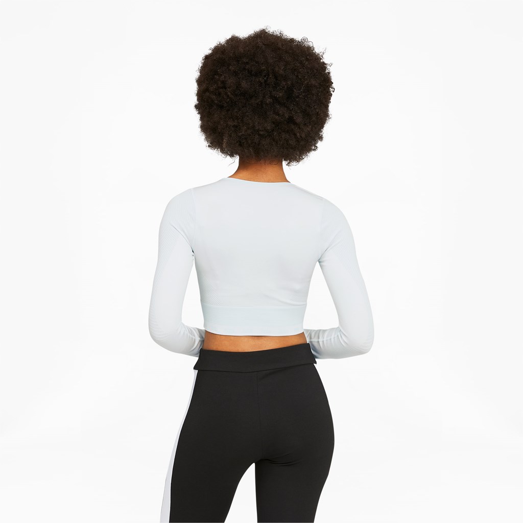 Dámské Běžecké Tričko Puma FORMKNIT SEAMLESS Long Sleeve Tréninková Blankyt Bílé | 451CNGMFY