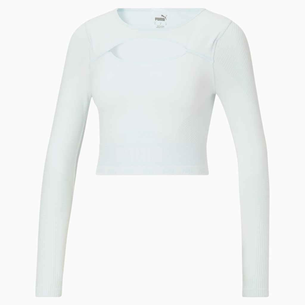 Dámské Běžecké Tričko Puma FORMKNIT SEAMLESS Long Sleeve Tréninková Blankyt Bílé | 451CNGMFY