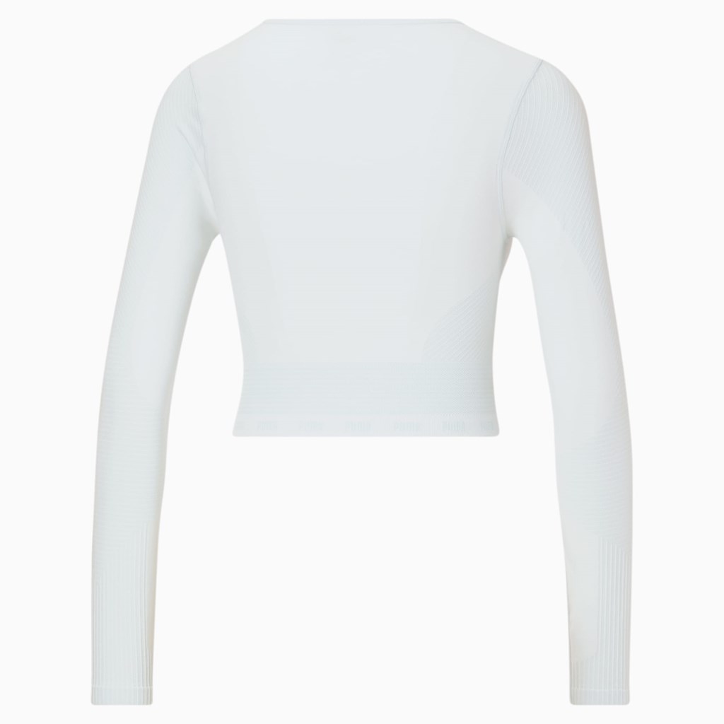 Dámské Běžecké Tričko Puma FORMKNIT SEAMLESS Long Sleeve Tréninková Blankyt Bílé | 451CNGMFY