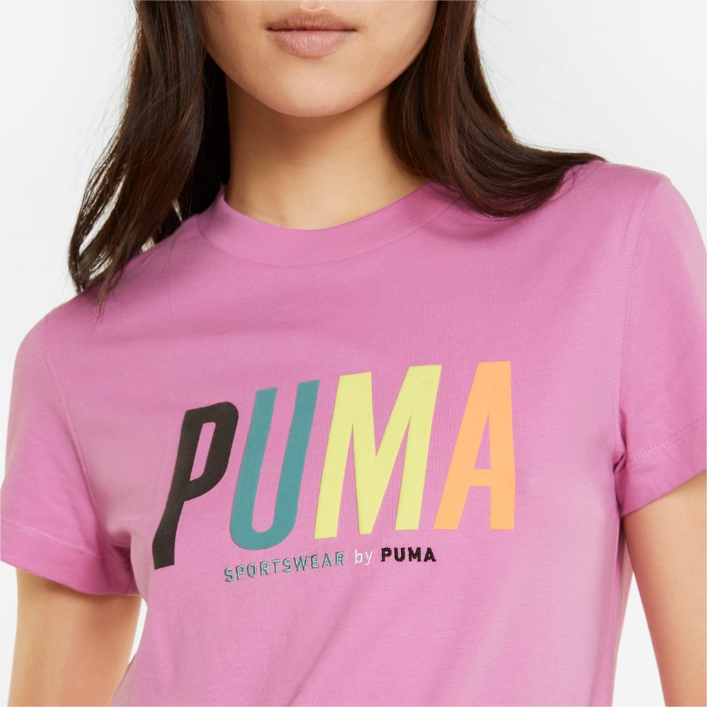 Dámské Běžecké Tričko Puma Sportswear by PUMA Graphic Opera Mauve | 708BKGSOL