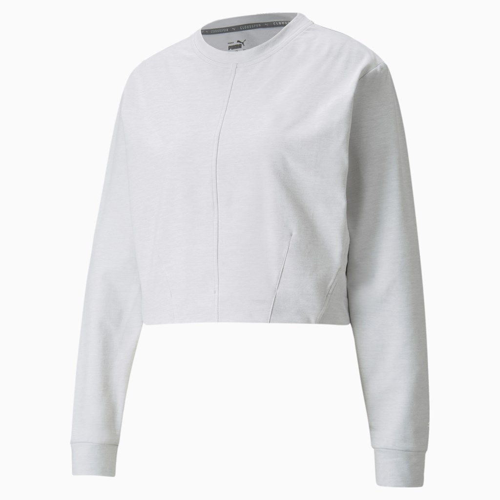 Dámské Mikiny Puma CLOUDSPUN Crew Neck Tréninková Nimbus Cloud Heather | TIHR05436