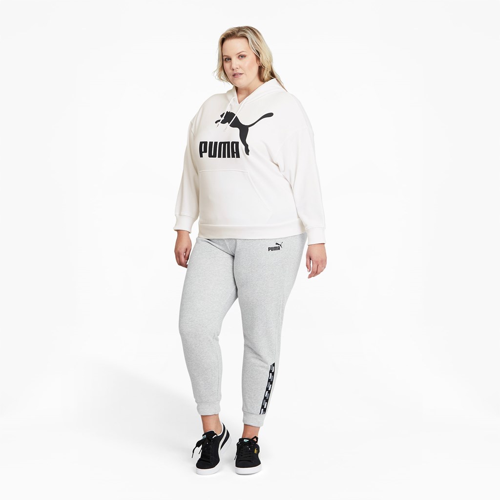 Dámské Mikiny S Kapucí Puma Classics Logo PL Bílé Černé | 278419-VFR