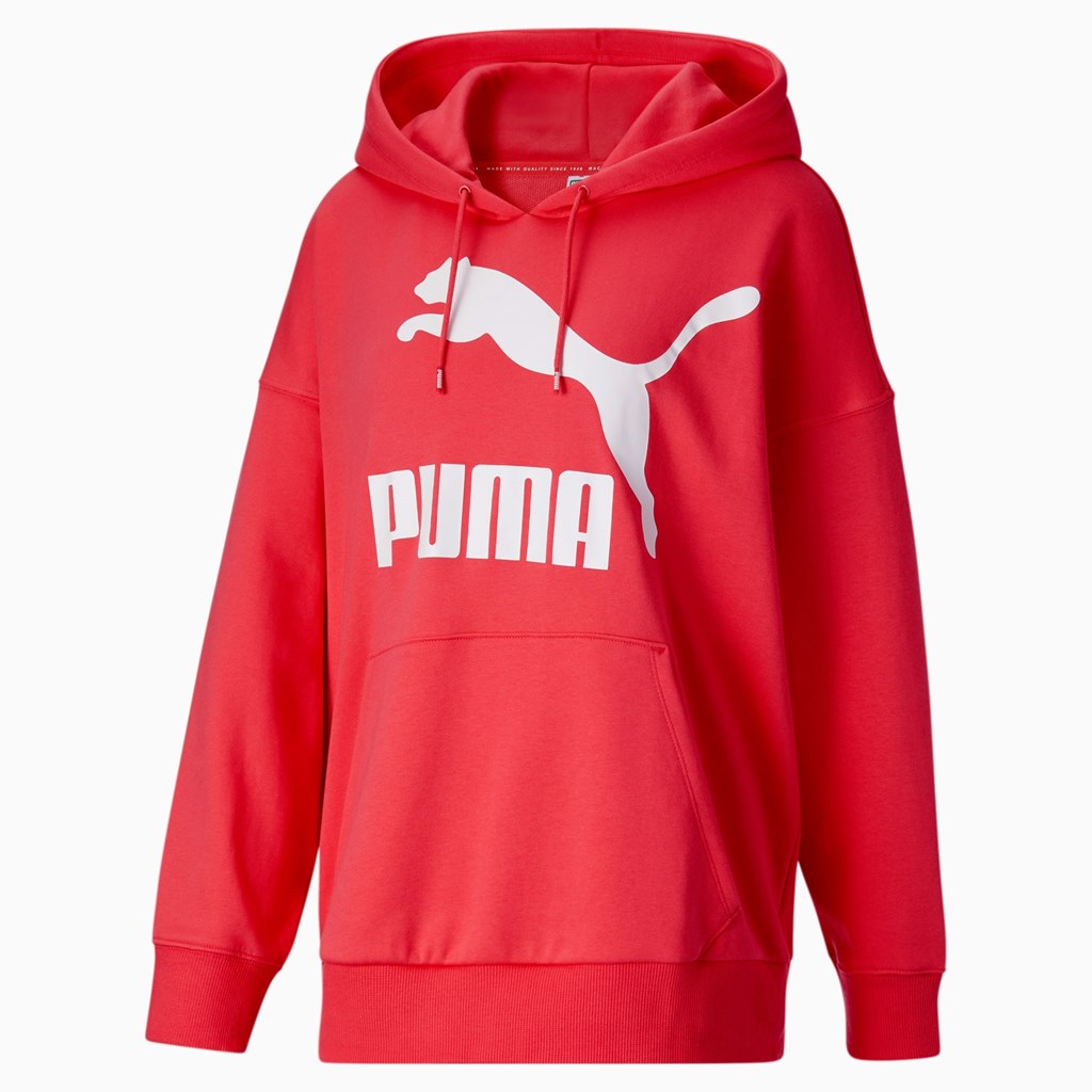 Dámské Mikiny S Kapucí Puma Classics Logo PL Růžové | 396872-ILW