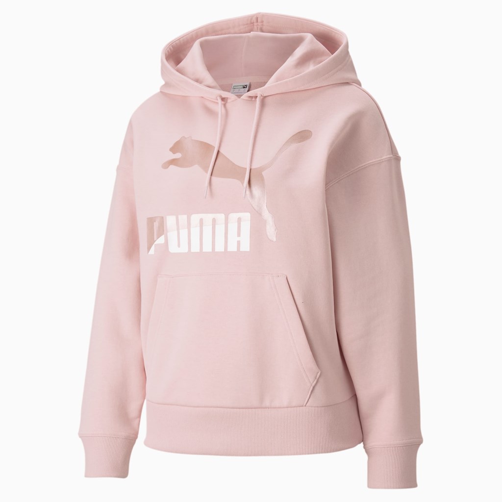 Dámské Mikiny S Kapucí Puma Classics Logo PL Lotus / Pearl | 487103-UKP