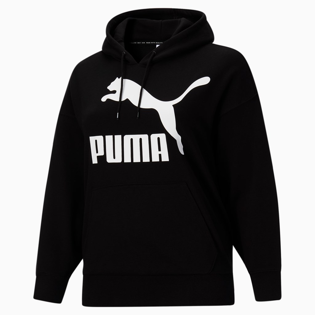 Dámské Mikiny S Kapucí Puma Classics Logo PL Černé | 830276-GNV