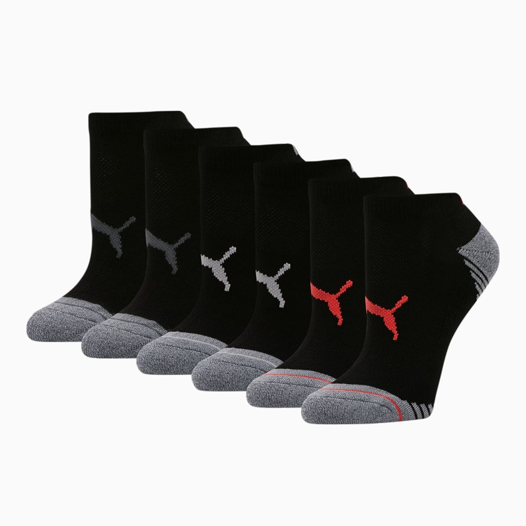 Dámské Ponožky Puma Low Cut Socks [6 Pack] Černé Červené | ISETC3047