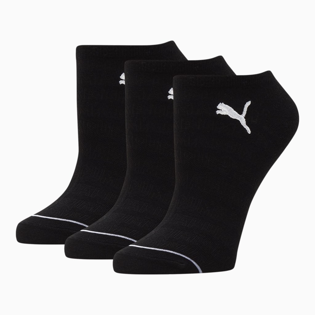 Dámské Ponožky Puma No Show Socks [3 Pack] Černé Bílé | SCITO2951