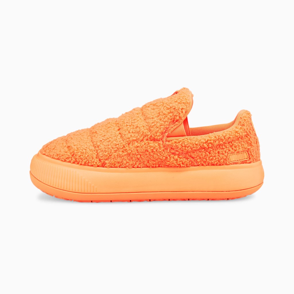 Dámské Tenisky Puma Suede Mayu Slip-On Teddy Neon Citrus | 831VTMXJF