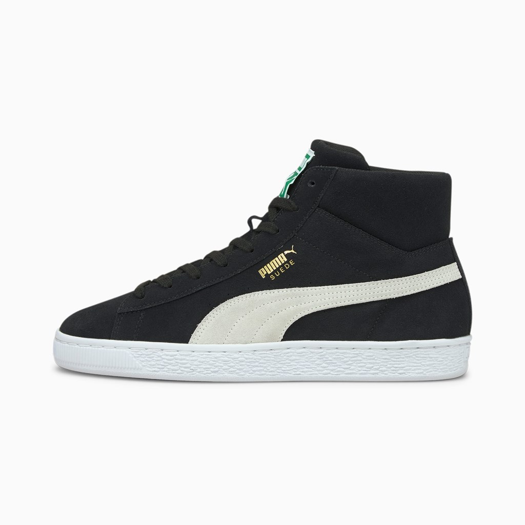 Dámské Tenisky Puma Suede Mid XXI Černé Bílé Zelene | VIMWB7052