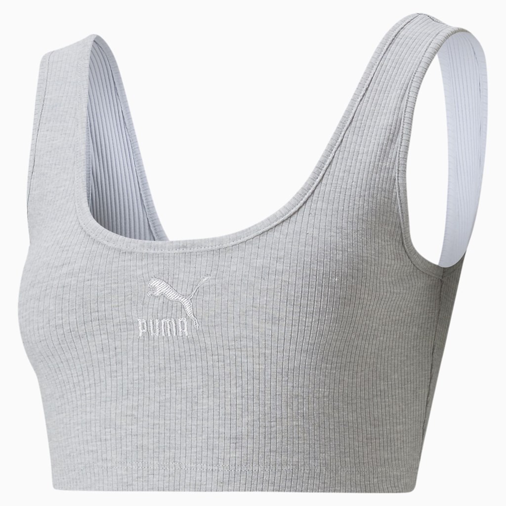 Dámské Topy Puma Classics Ribbed Crop Světle | 8326105-PO