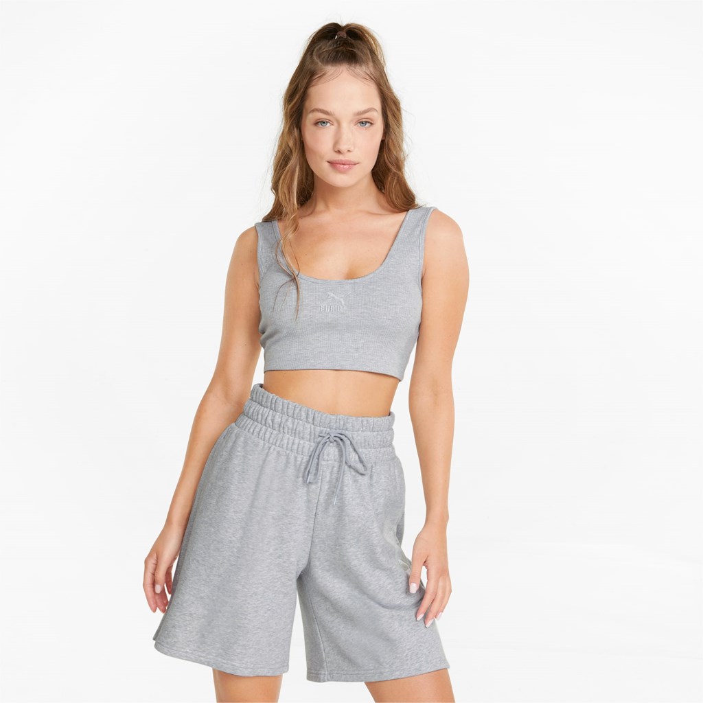 Dámské Topy Puma Classics Ribbed Crop Světle | 8326105-PO