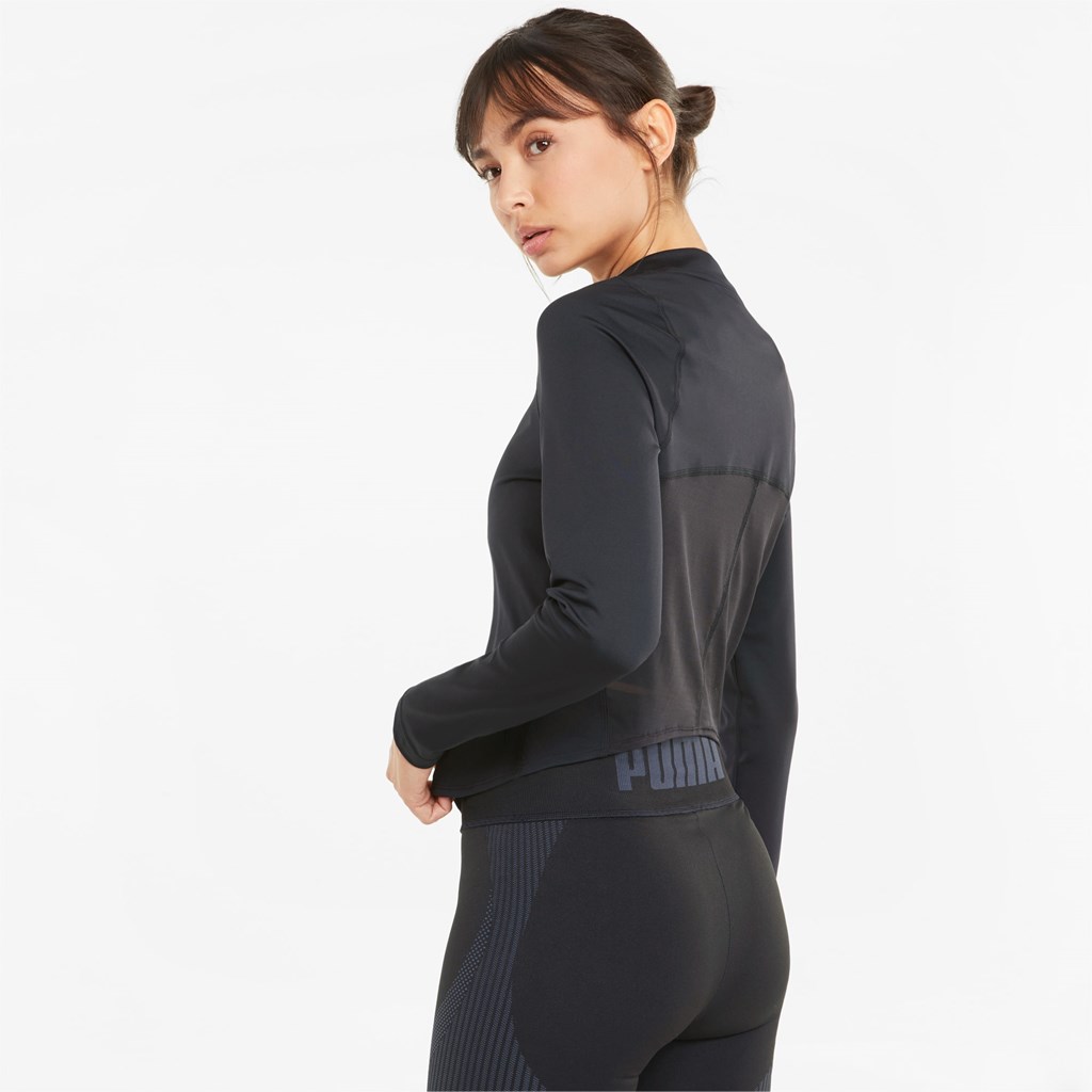 Dámské Topy Puma Eversculpt Zip Long Sleeve Tréninková Černé | 2856314-DO