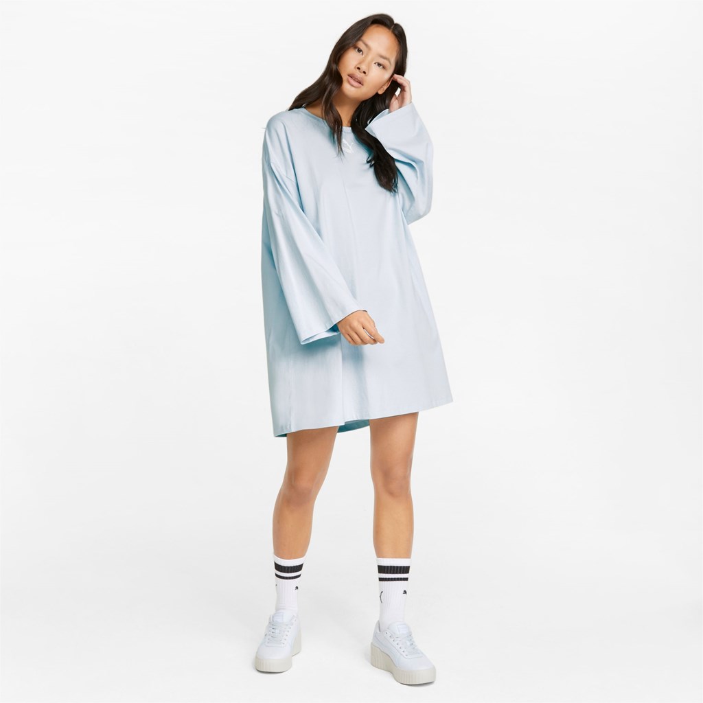 Dámské Šaty Puma Classics Long Sleeve Tee Arctic Ice | 678092-BCM