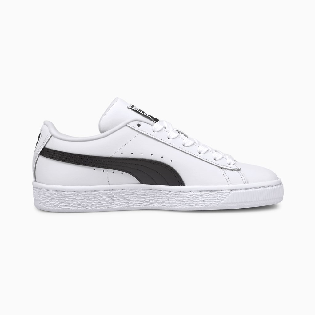 Dívčí Tenisky Puma Basket Classic XXI JR Bílé Černé | 703RLMJYF