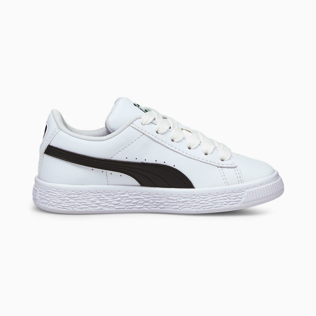 Dívčí Tenisky Puma Basket Classic XXI Little Bílé Černé | 310OIYWCS