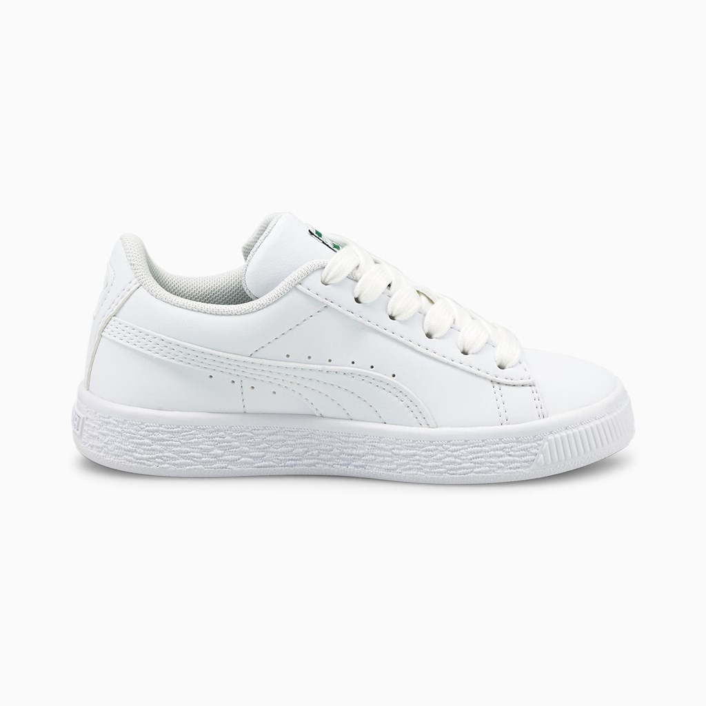 Dívčí Tenisky Puma Basket Classic XXI Little Bílé Bílé | 382DQOGPA