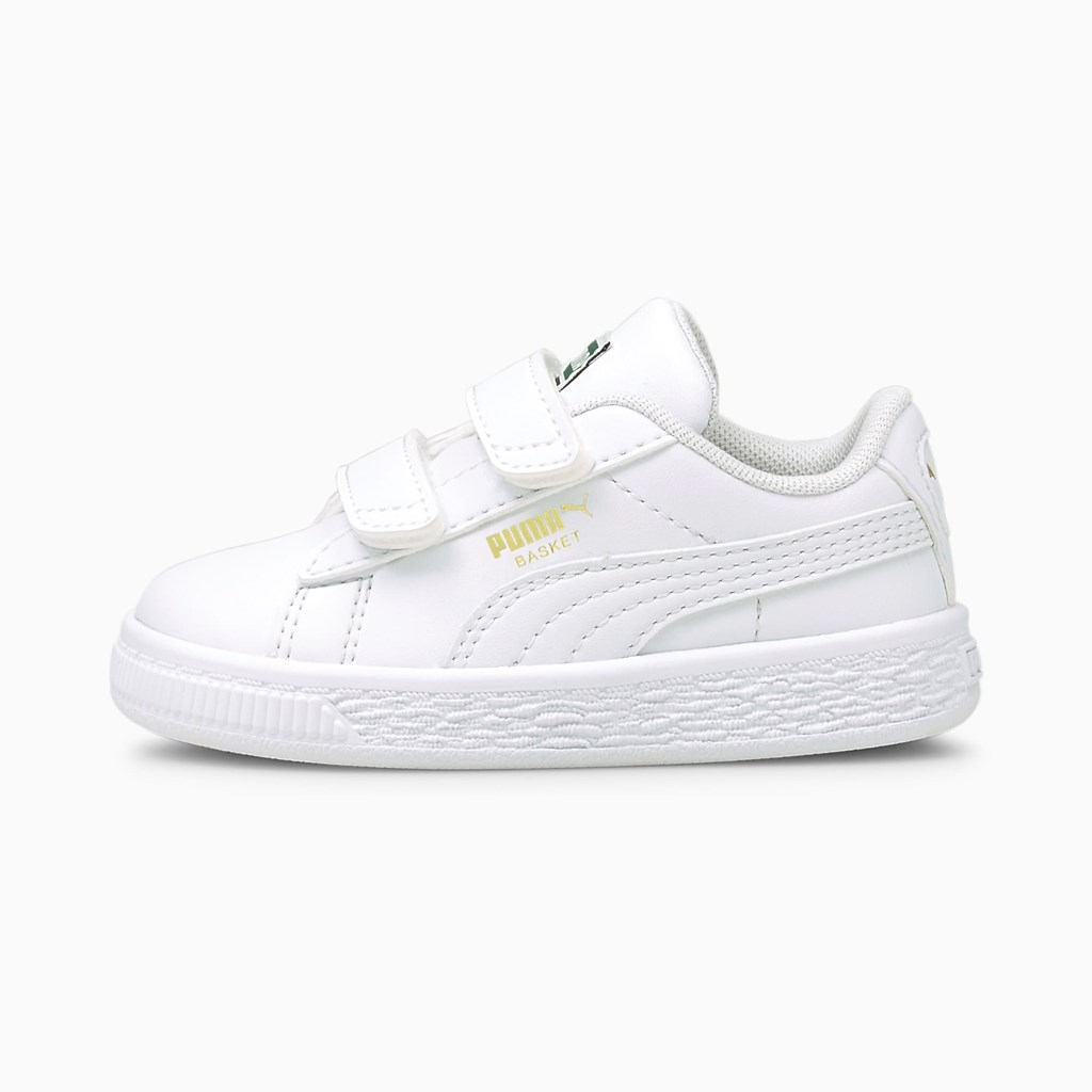 Dívčí Tenisky Puma Basket Classic XXI Toddler Bílé Bílé | 326ATSJLH