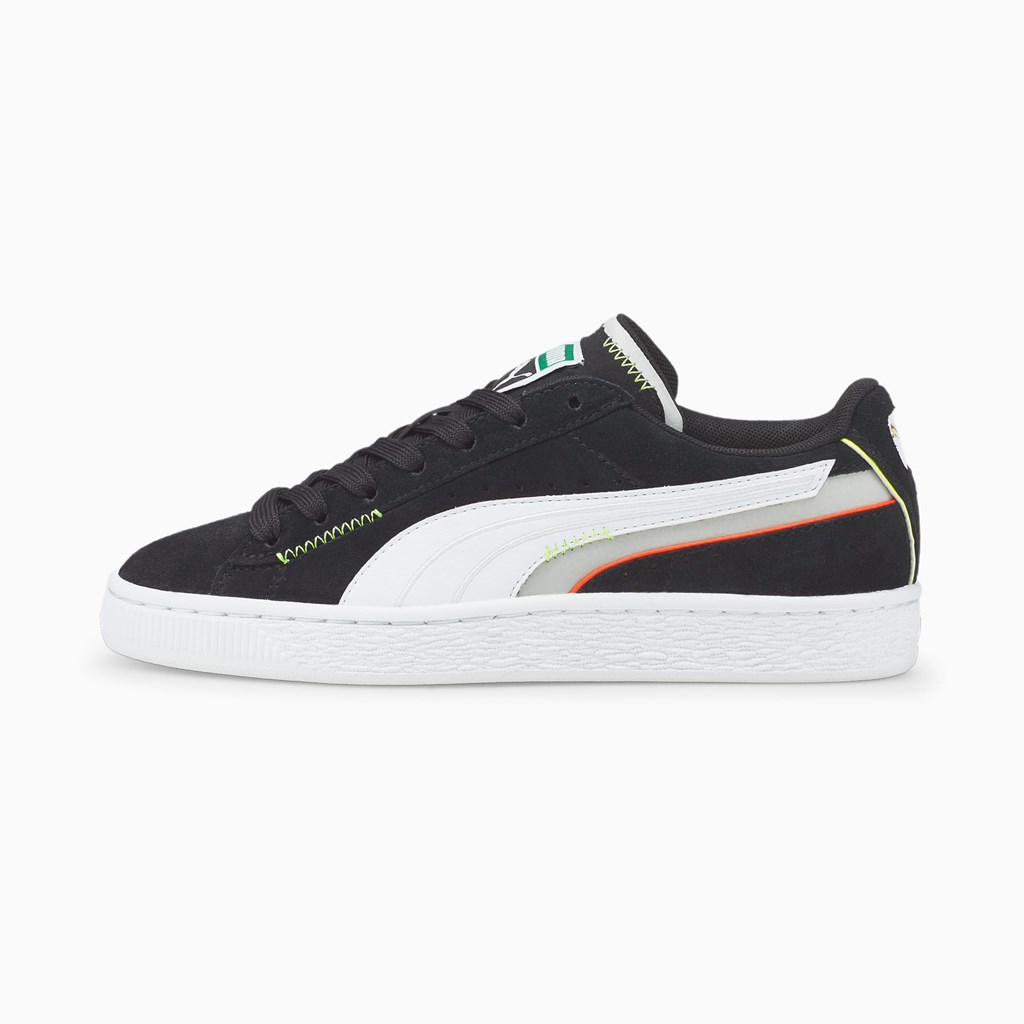 Dívčí Tenisky Puma Suede Displaced JR Černé Bílé | 237LBRAJD