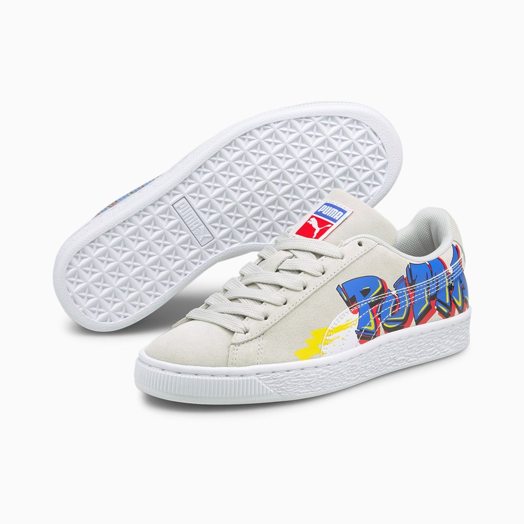 Dívčí Tenisky Puma Suede Street Art Youth JR Blankyt | 783XHJYOB