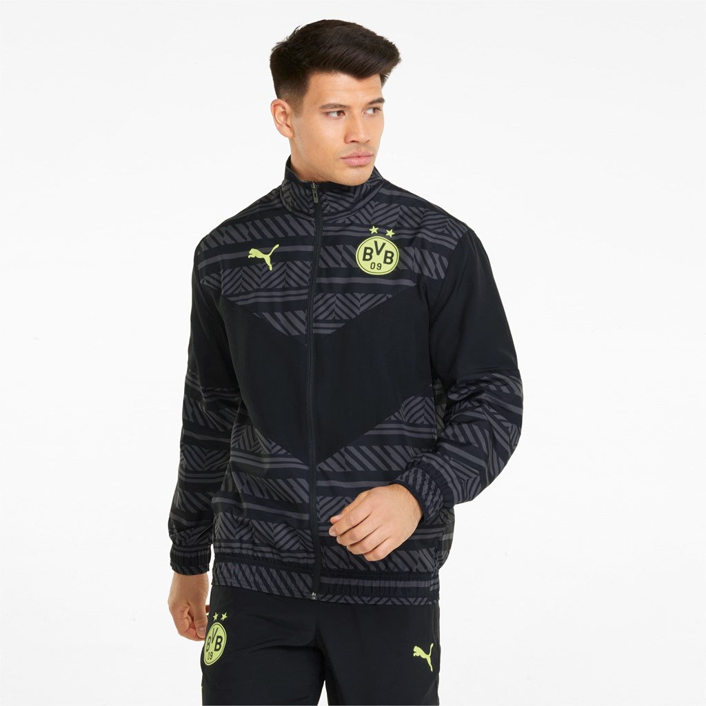 Pánské Bundy Puma BVB Prematch Soccer Černé Žluté | 920617-RED