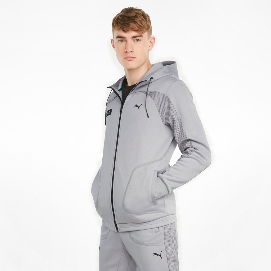 Pánské Bundy Puma Mercedes F1 S Kapucí Sweat Stříbrné | 534791-YJP