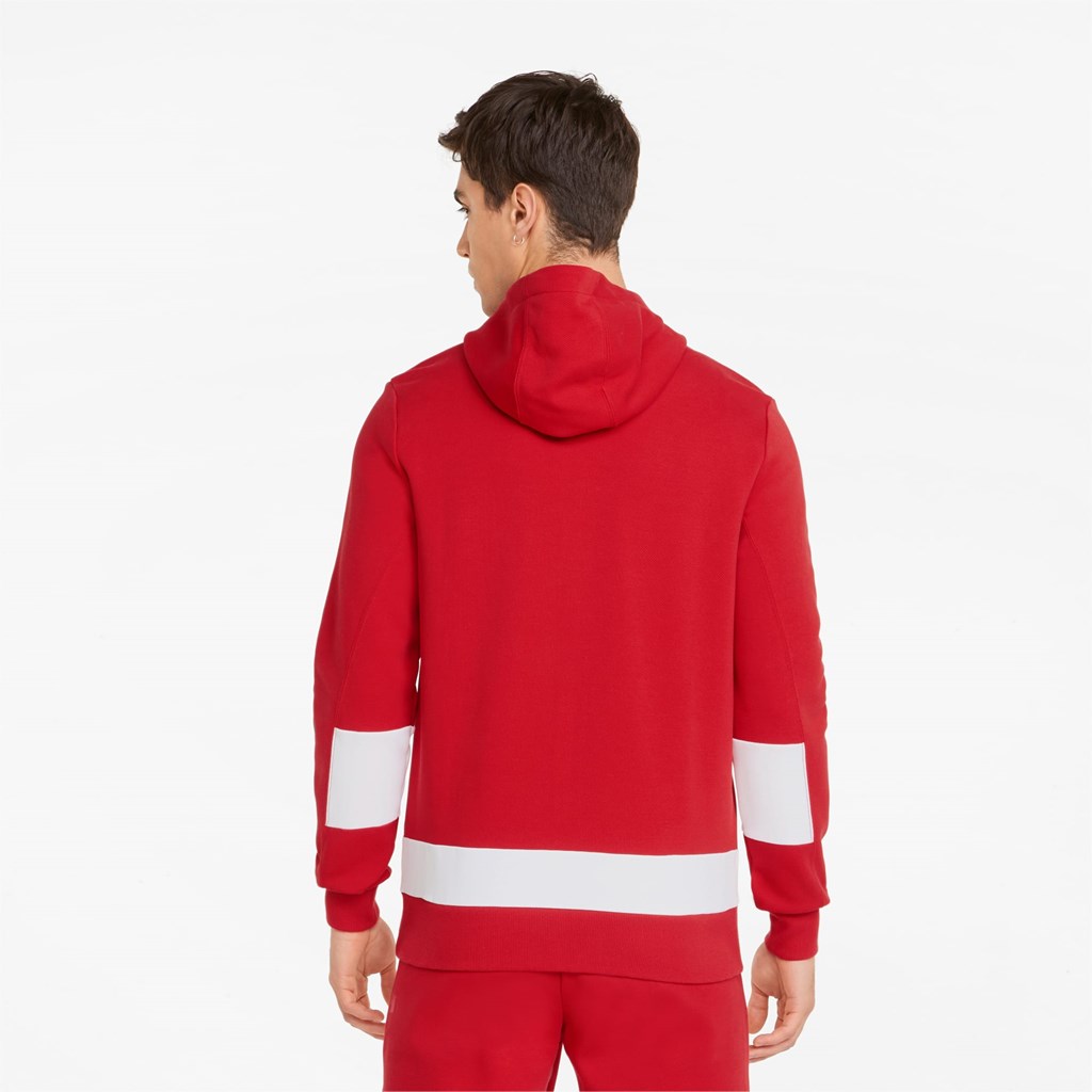 Pánské Bundy Puma Scuderia Ferrari Race S Kapucí Sweat Rosso Corsa | 295701-FOT