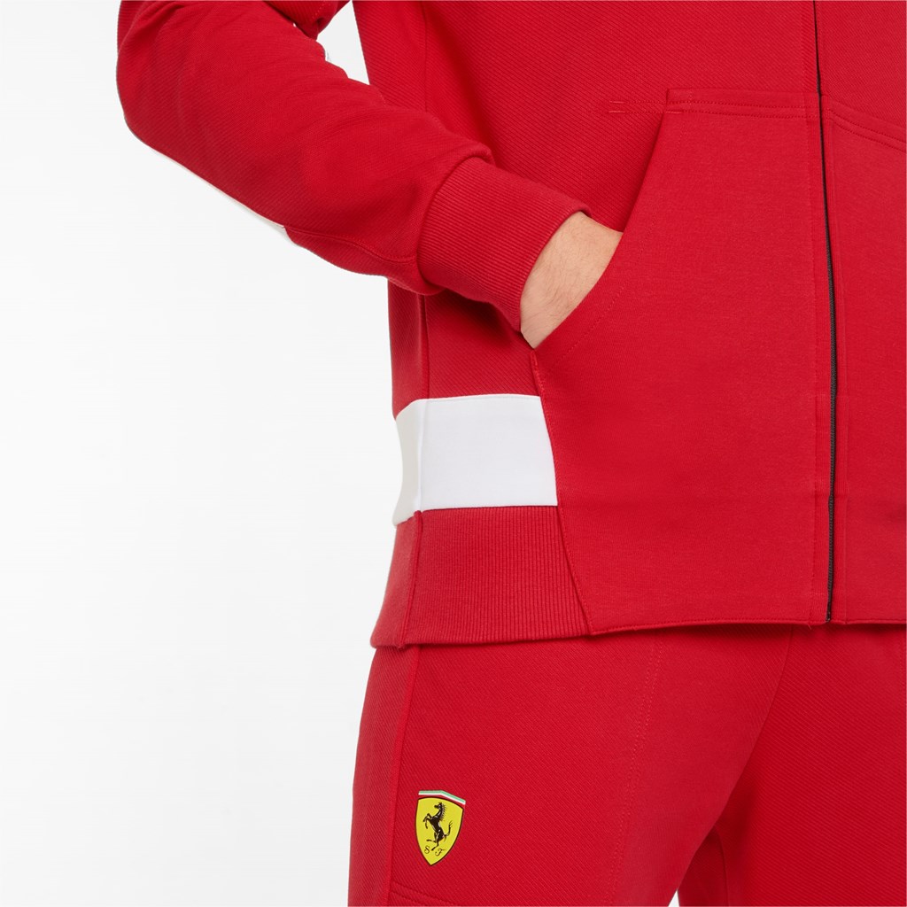 Pánské Bundy Puma Scuderia Ferrari Race S Kapucí Sweat Rosso Corsa | 295701-FOT