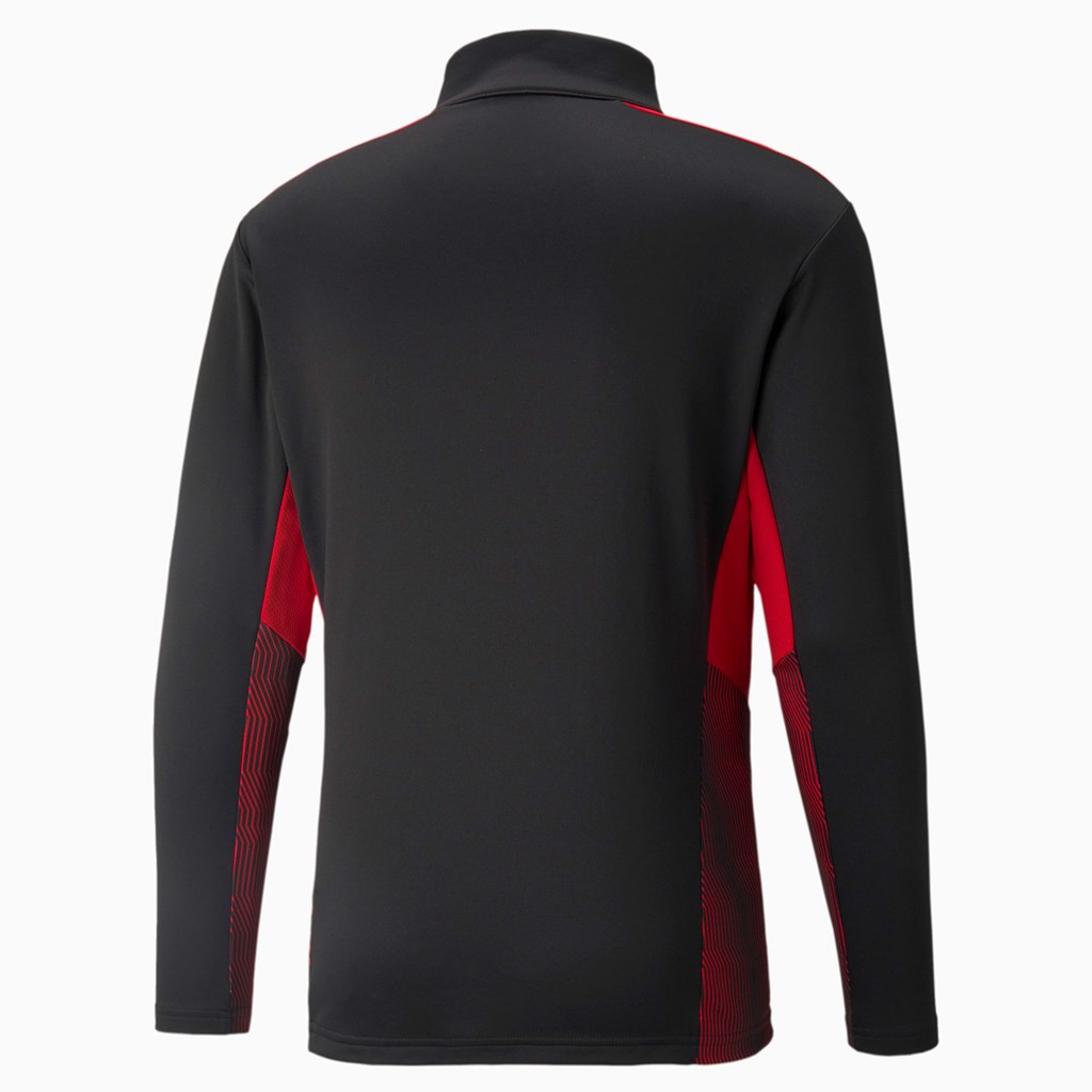 Pánské Běžecké Tričko Puma AC Milan Tréninková Quarter-Zip Soccer Černé Červené | 276DOJXPB