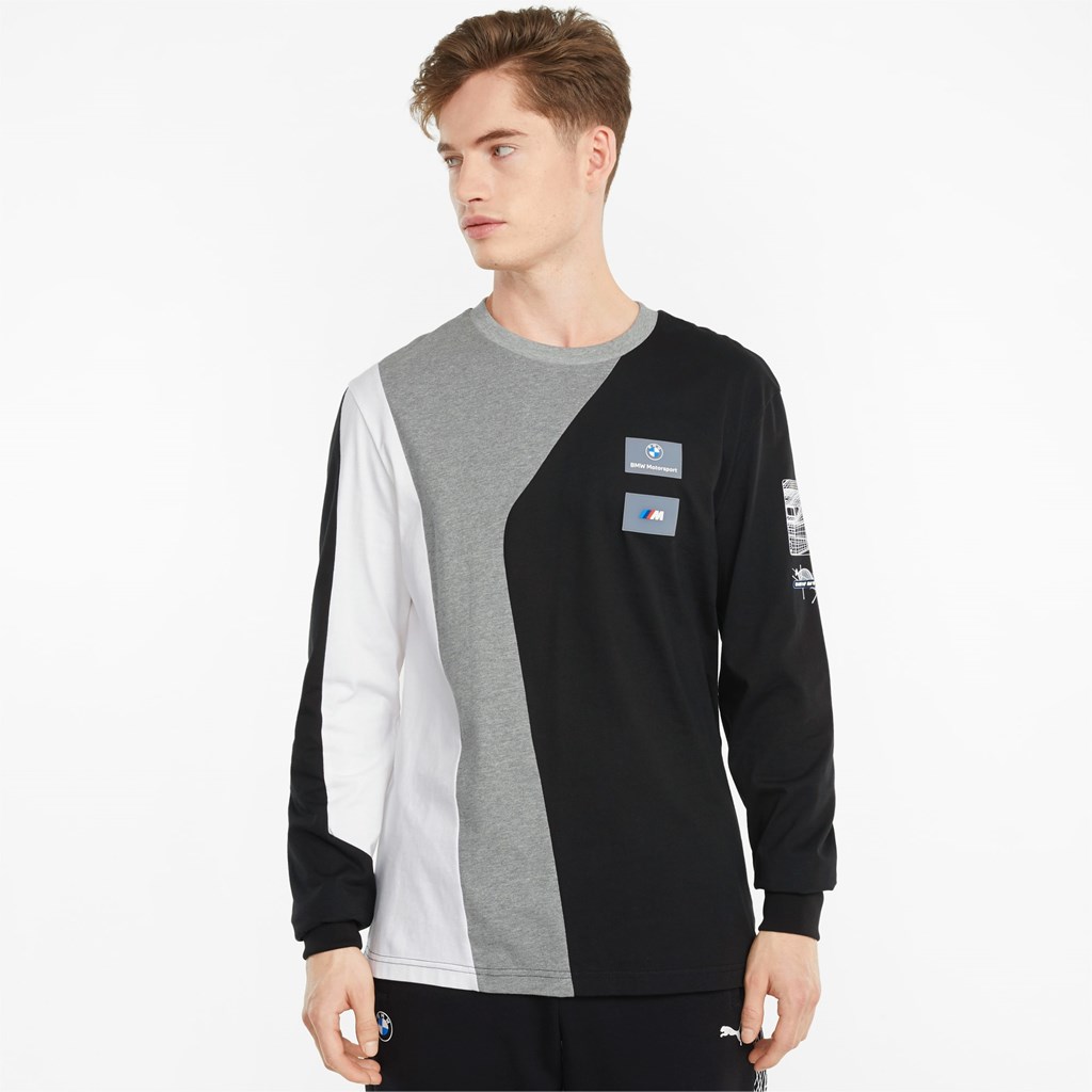 Pánské Běžecké Tričko Puma BMW M Motorsport Street Long Sleeve Černé | 453OTLKYC