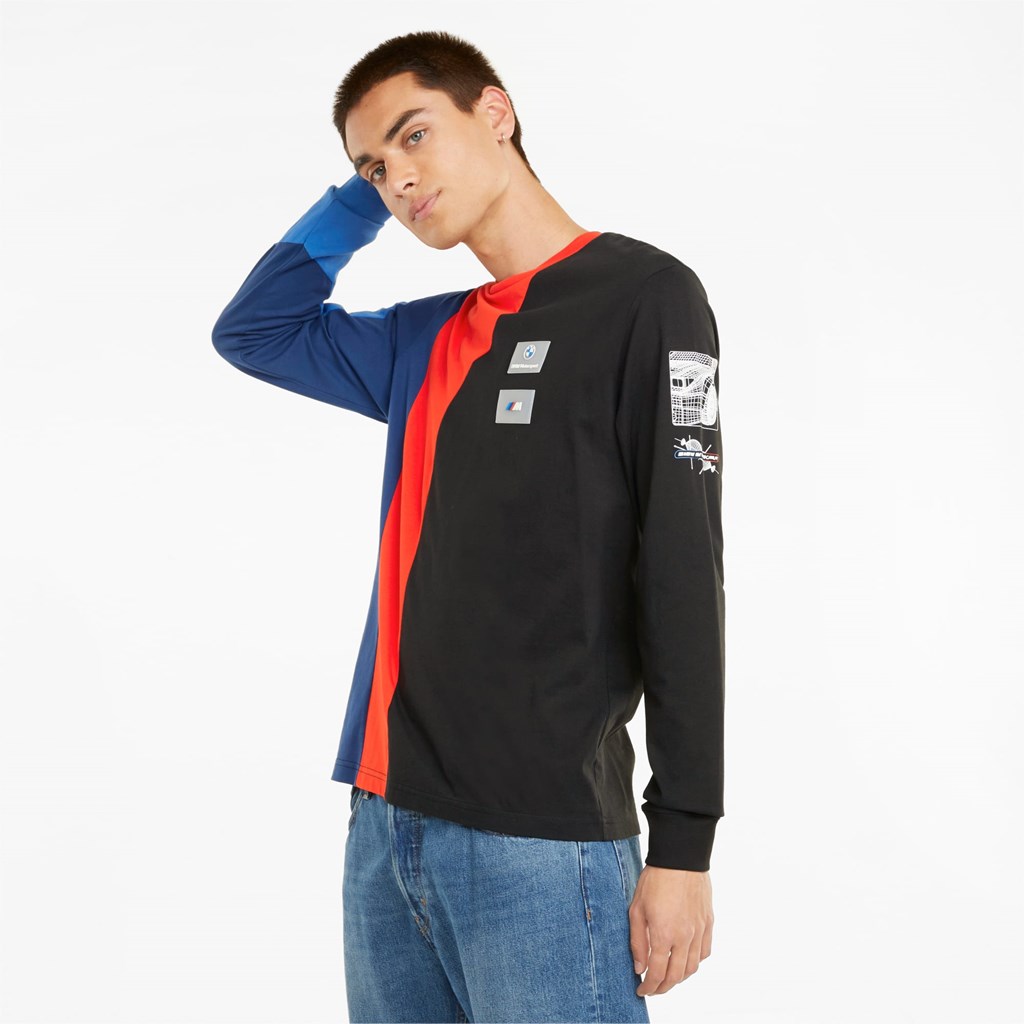 Pánské Běžecké Tričko Puma BMW M Motorsport Street Long Sleeve Červené | 514BNPHKU