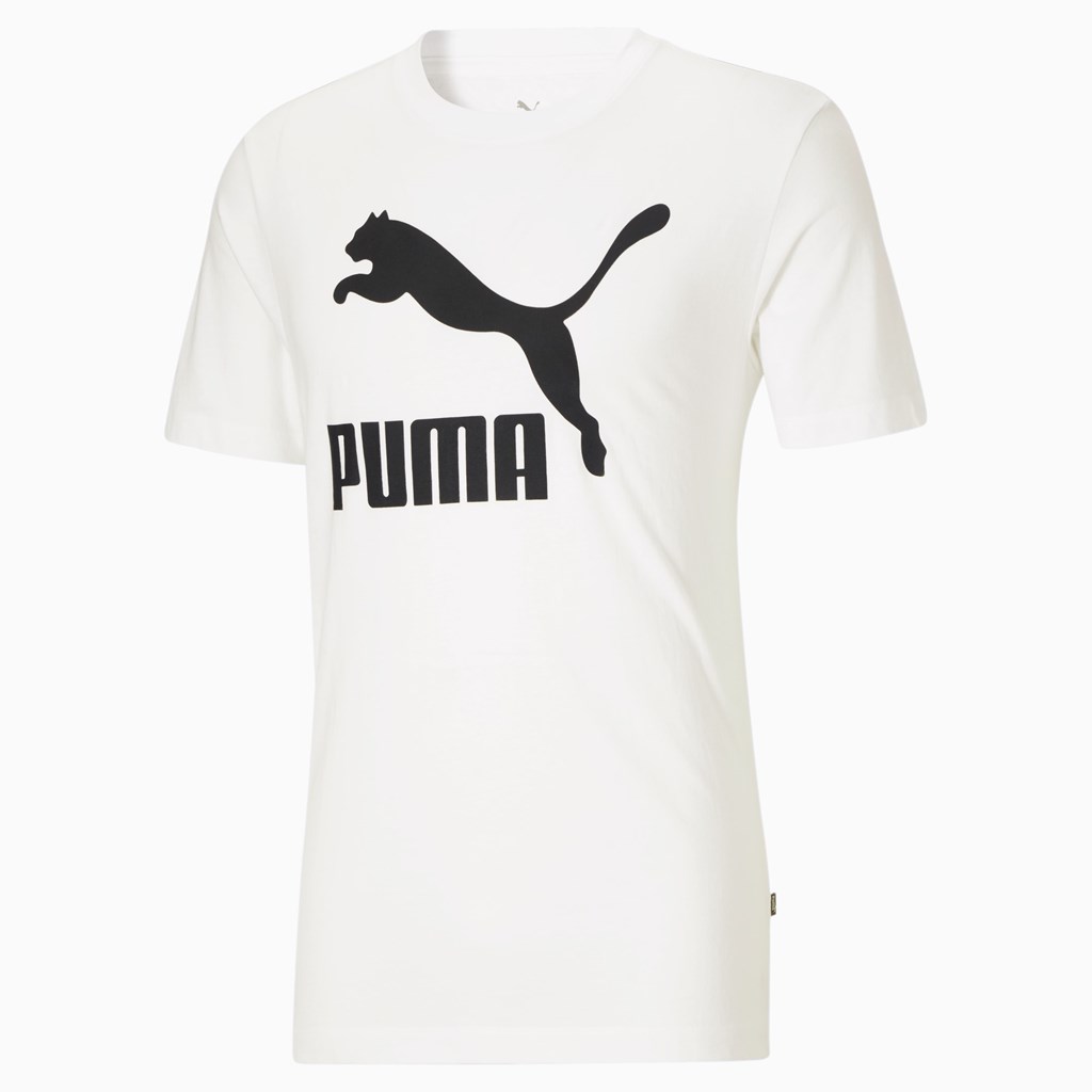 Pánské Běžecké Tričko Puma Classics Logo Bílé Černé | 410VLXWSQ