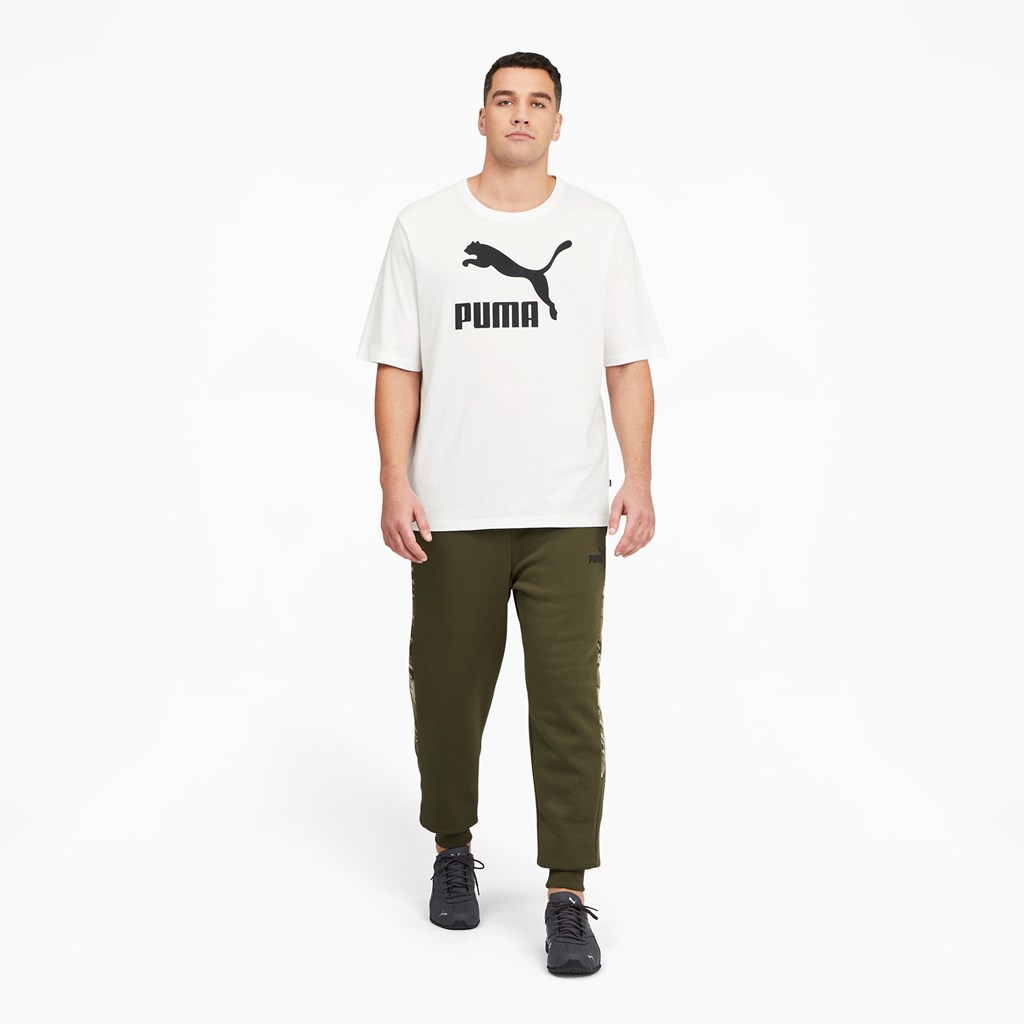 Pánské Běžecké Tričko Puma Classics Logo BT Bílé Černé | 849DNYTBH