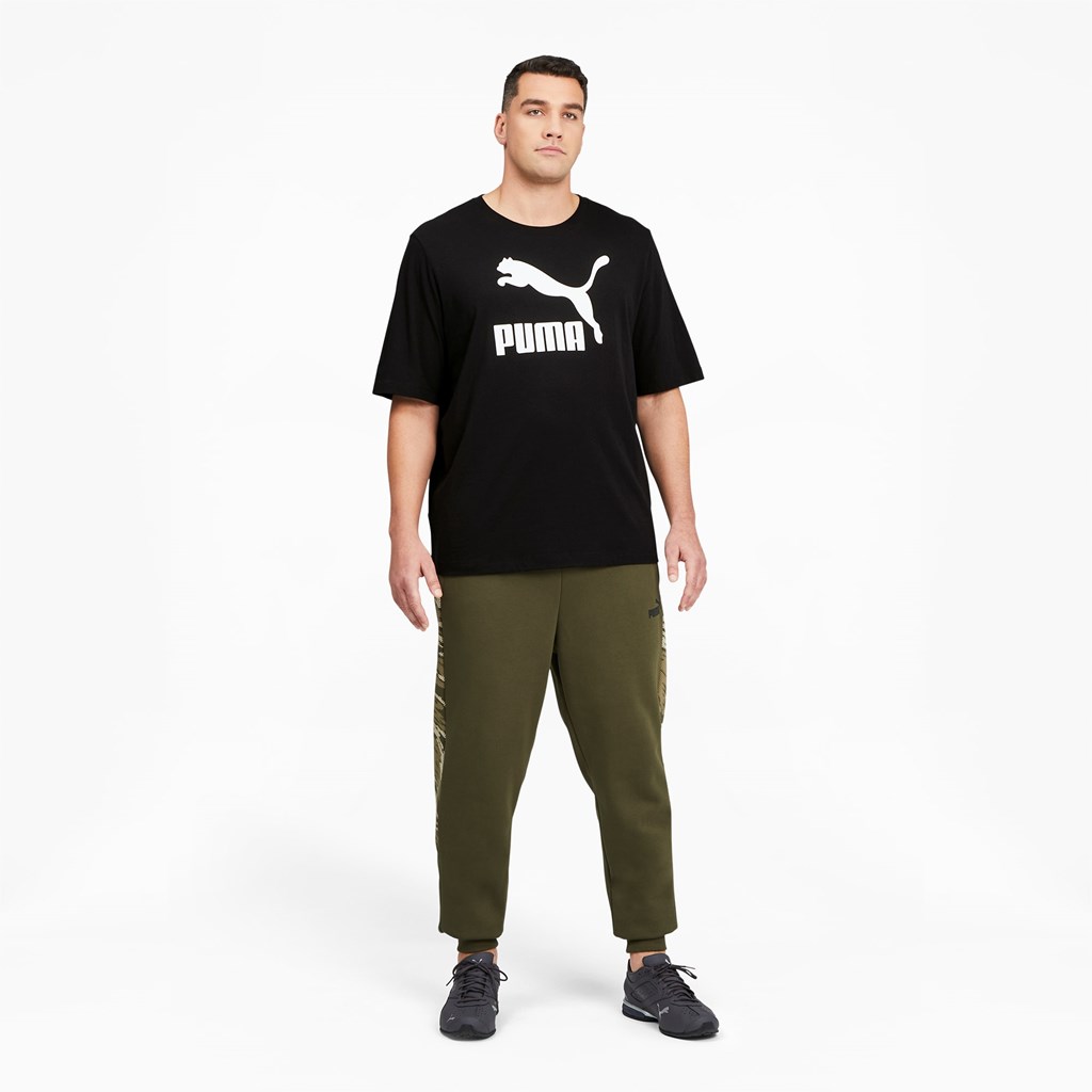 Pánské Běžecké Tričko Puma Classics Logo BT Černé Bílé | 935LVPJUW